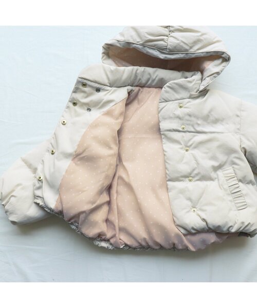 apres les cours（アプレレクール）の「ダブルボタン中綿アウター_ウォッシャブル（ダウンジャケット/コート・キッズ・ベージュ/ミント/アイボリー・120/130/80/90/110/100/140）」の12枚目の写真