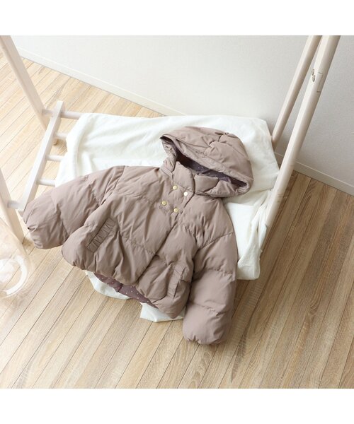 apres les cours（アプレレクール）の「ダブルボタン中綿アウター_ウォッシャブル（ダウンジャケット/コート・キッズ・ベージュ/ミント/アイボリー・120/130/80/90/110/100/140）」の6枚目の写真