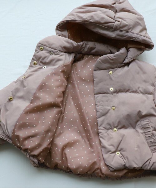 apres les cours（アプレレクール）の「ダブルボタン中綿アウター_ウォッシャブル（ダウンジャケット/コート・キッズ・ベージュ/ミント/アイボリー・120/130/80/90/110/100/140）」の9枚目の写真