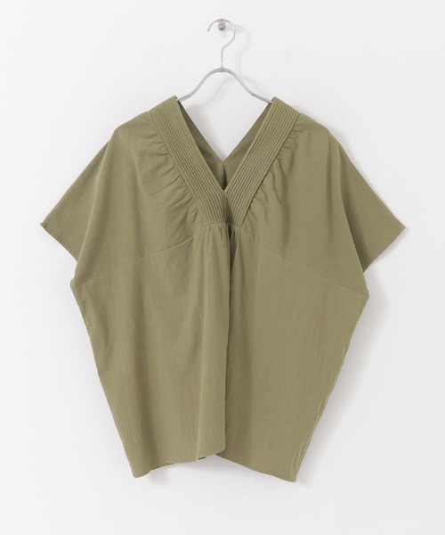 URBAN RESEARCH DOORS（アーバンリサーチドアーズ）の「ピンタックギャザーVネックブラウス（シャツ/ブラウス・レディース・ブラック/オフホワイト/カーキ・ONE）」の20枚目の写真