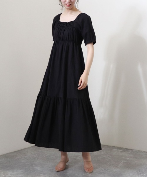 Archives アルシーヴ のファッション ワンピース ドビーストライプスクエアシャーリングワンピース ワンピース