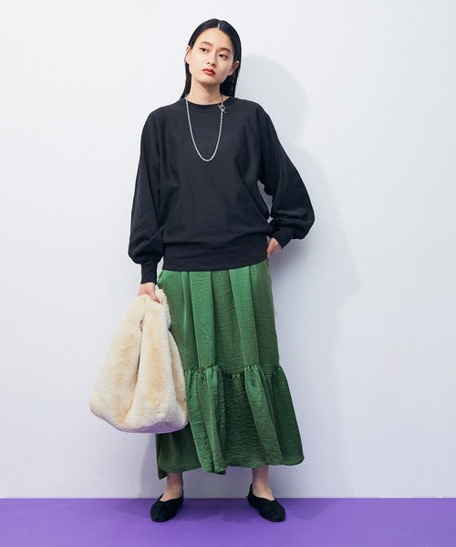 ADAM ET ROPE'（アダムエロペ）の「スウィングフレアイージースカート（スカート・レディース・ブラック/モスグリーン・FREE）」の12枚目の写真