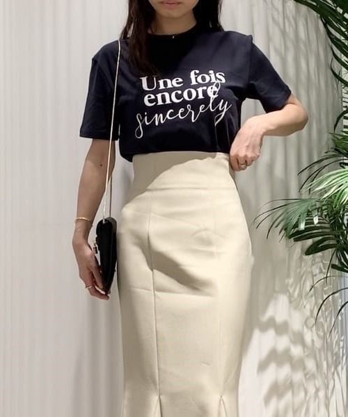 Tシャツ(半袖+袖なし) SNIDEL - herlipto social distance tee SustainableデザインロゴTシャツ（Tシャツ/カットソー）｜SNIDEL
