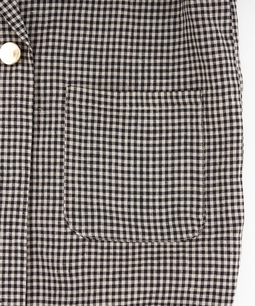 WHO'S WHO gallery（フーズフーギャラリー）の「チェックダブルジャケット（テーラードジャケット・レディース・ダークグリーン/ベージュ/ブラウン・FREE）」の7枚目の写真