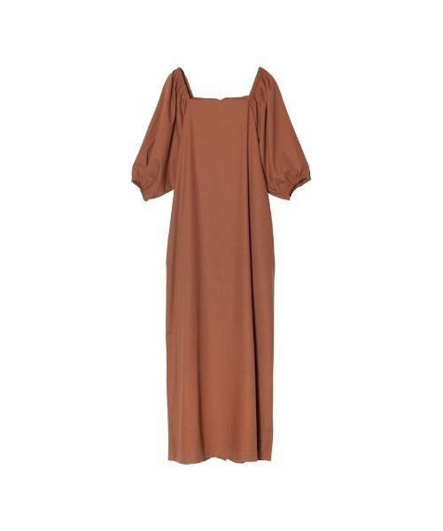 Re:EDIT(リエディ)の「2WAYパフスリーブリネンマキシワンピース(ワンピース・レディース・ブラック/ベージュ/ブラウン/オレンジ/ブルー/ダークオレンジ・MEDIUM/LARGE/SHORT/TALL)」の5枚目の写真