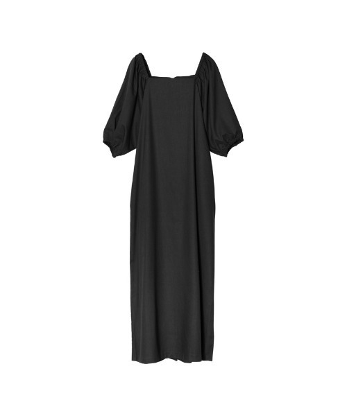 Re:EDIT(リエディ)の「2WAYパフスリーブリネンマキシワンピース(ワンピース・レディース・ブラック/ベージュ/ブラウン/オレンジ/ブルー/ダークオレンジ・MEDIUM/LARGE/SHORT/TALL)」の10枚目の写真