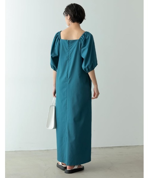 Re:EDIT(リエディ)の「2WAYパフスリーブリネンマキシワンピース(ワンピース・レディース・ブラック/ベージュ/ブラウン/オレンジ/ブルー/ダークオレンジ・MEDIUM/LARGE/SHORT/TALL)」の19枚目の写真