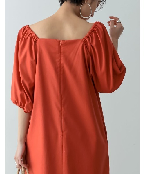 Re:EDIT(リエディ)の「2WAYパフスリーブリネンマキシワンピース(ワンピース・レディース・ブラック/ベージュ/ブラウン/オレンジ/ブルー/ダークオレンジ・MEDIUM/LARGE/SHORT/TALL)」の20枚目の写真