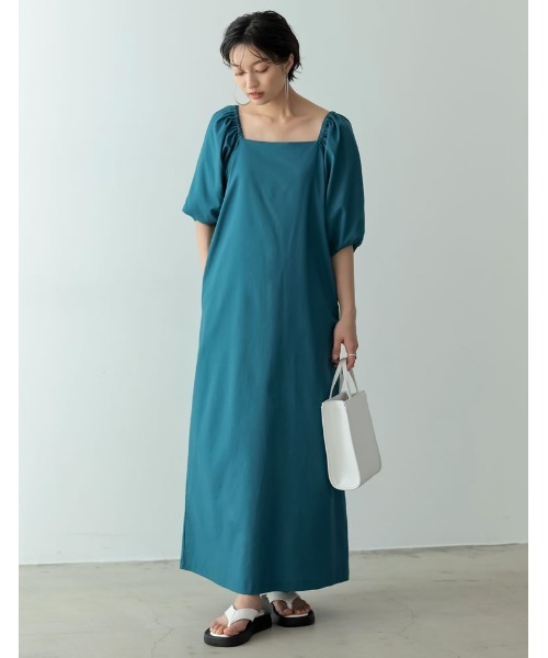 Re:EDIT(リエディ)の「2WAYパフスリーブリネンマキシワンピース(ワンピース・レディース・ブラック/ベージュ/ブラウン/オレンジ/ブルー/ダークオレンジ・MEDIUM/LARGE/SHORT/TALL)」の18枚目の写真