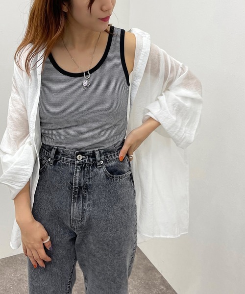 apres jour mignon（アプレジュールミニョン）の「ボーダータンク【ZOZOTOWN限定アイテム】（タンクトップ・レディース・ブラック系その他/ネイビー/グリーン系その他・X-LARGE/フリー）」の5枚目の写真