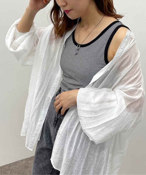 apres jour mignon（アプレジュールミニョン）の「ボーダータンク【ZOZOTOWN限定アイテム】（タンクトップ・レディース・ブラック系その他/ネイビー/グリーン系その他・X-LARGE/フリー）」の6枚目の写真