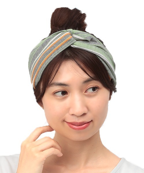 チチカカ（チチカカ）の「マルチストライプヘアバンド（ヘアバンド・レディース・イエロー/グリーン/ブルー・FREE）」の2枚目の写真