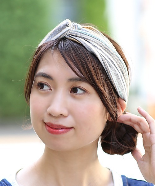 チチカカ（チチカカ）の「マルチストライプヘアバンド（ヘアバンド・レディース・イエロー/グリーン/ブルー・FREE）」の6枚目の写真