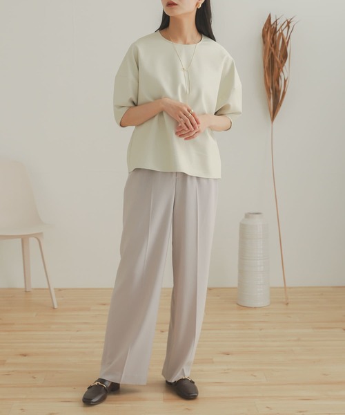 SENSE OF PLACE by URBAN RESEARCH（センスオブプレイスバイアーバンリサーチ）の「ジョーゼットワイドパンツ（その他パンツ・レディース・ブラック/オレンジ/ライトブルー/パープル/ライトベージュ・SMALL/X-SMALL/TALL/MEDIUM）」の3枚目の写真