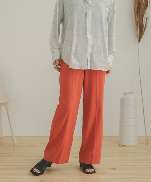 SENSE OF PLACE by URBAN RESEARCH（センスオブプレイスバイアーバンリサーチ）の「ジョーゼットワイドパンツ（その他パンツ・レディース・ブラック/オレンジ/ライトブルー/パープル/ライトベージュ・SMALL/X-SMALL/TALL/MEDIUM）」の5枚目の写真