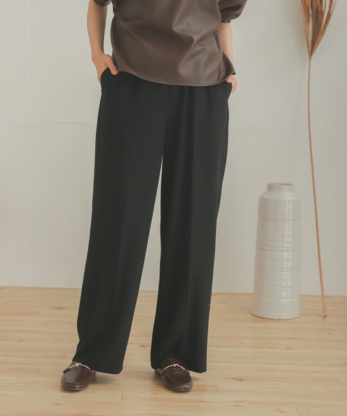 SENSE OF PLACE by URBAN RESEARCH（センスオブプレイスバイアーバンリサーチ）の「ジョーゼットワイドパンツ（その他パンツ・レディース・ブラック/オレンジ/ライトブルー/パープル/ライトベージュ・SMALL/X-SMALL/TALL/MEDIUM）」の2枚目の写真
