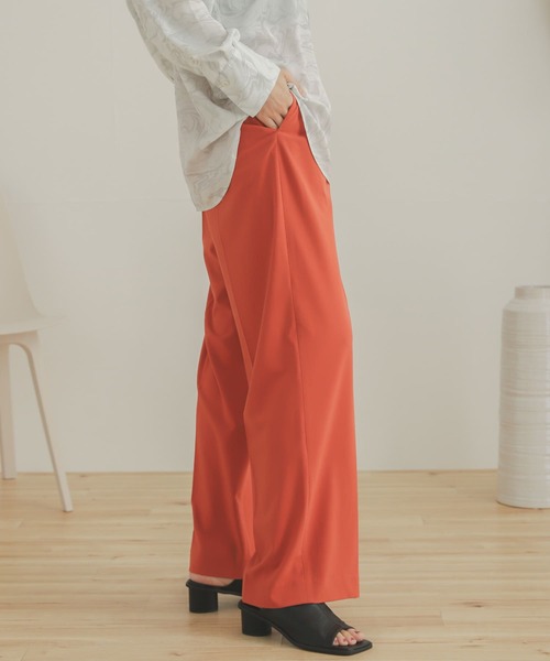 SENSE OF PLACE by URBAN RESEARCH（センスオブプレイスバイアーバンリサーチ）の「ジョーゼットワイドパンツ（その他パンツ・レディース・ブラック/オレンジ/ライトブルー/パープル/ライトベージュ・SMALL/X-SMALL/TALL/MEDIUM）」の11枚目の写真