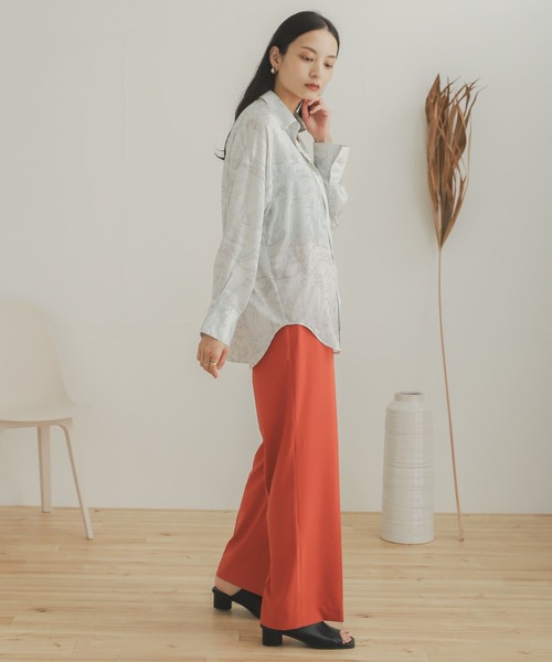 SENSE OF PLACE by URBAN RESEARCH（センスオブプレイスバイアーバンリサーチ）の「ジョーゼットワイドパンツ（その他パンツ・レディース・ブラック/オレンジ/ライトブルー/パープル/ライトベージュ・SMALL/X-SMALL/TALL/MEDIUM）」の17枚目の写真