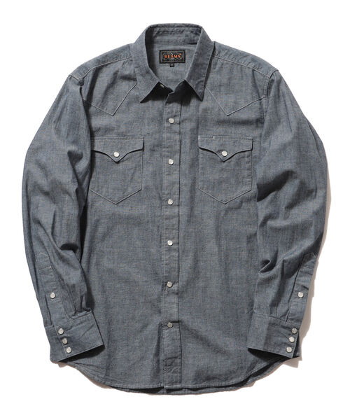 BEAMS PLUS（ビームスプラス）の「BEAMS PLUS / シャンブレー ウエスタン シャツ（シャツ/ブラウス・メンズ・サックスブルー/ブルー・SMALL/LARGE/MEDIUM/X-LARGE/X-SMALL）」の2枚目の写真