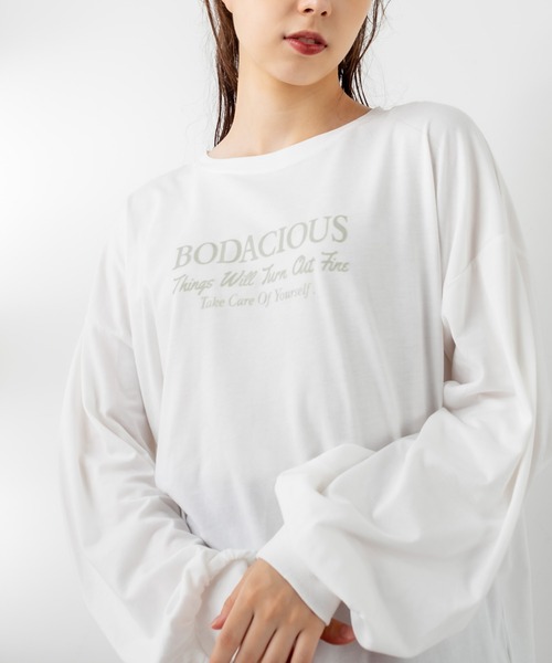 OLIVE des OLIVE（オリーブデオリーブ）の「ロゴロンT（Tシャツ/カットソー・レディース・オフホワイト/ピンク/サックスブルー/ベージュ・FREE）」の16枚目の写真