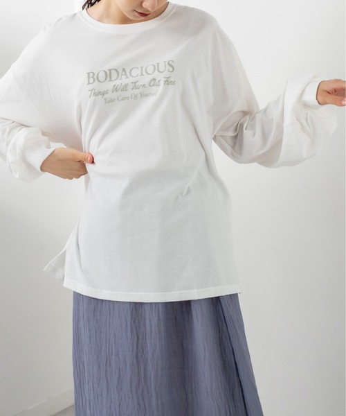 OLIVE des OLIVE（オリーブデオリーブ）の「ロゴロンT（Tシャツ/カットソー・レディース・オフホワイト/ピンク/サックスブルー/ベージュ・FREE）」の13枚目の写真