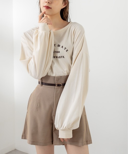 OLIVE des OLIVE（オリーブデオリーブ）の「ロゴロンT（Tシャツ/カットソー・レディース・オフホワイト/ピンク/サックスブルー/ベージュ・FREE）」の8枚目の写真