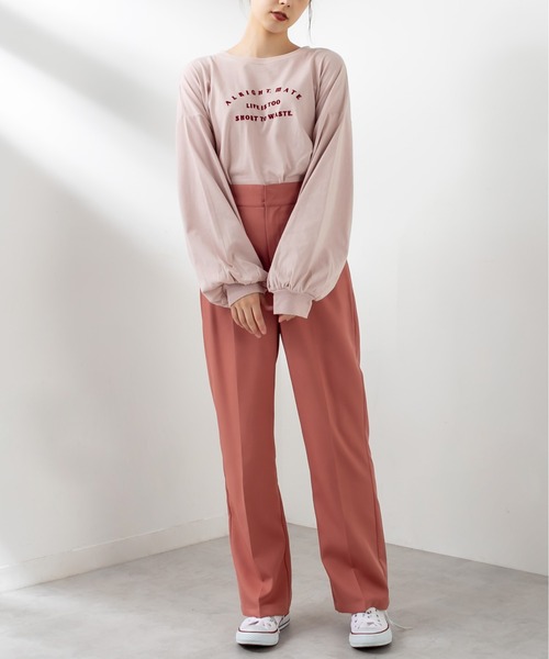 OLIVE des OLIVE（オリーブデオリーブ）の「ロゴロンT（Tシャツ/カットソー・レディース・オフホワイト/ピンク/サックスブルー/ベージュ・FREE）」の6枚目の写真