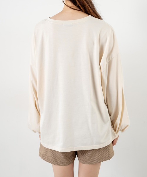 OLIVE des OLIVE（オリーブデオリーブ）の「ロゴロンT（Tシャツ/カットソー・レディース・オフホワイト/ピンク/サックスブルー/ベージュ・FREE）」の12枚目の写真