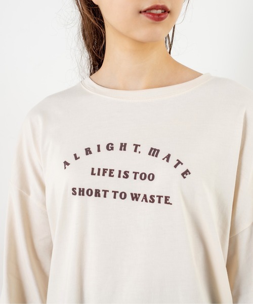 OLIVE des OLIVE（オリーブデオリーブ）の「ロゴロンT（Tシャツ/カットソー・レディース・オフホワイト/ピンク/サックスブルー/ベージュ・FREE）」の18枚目の写真