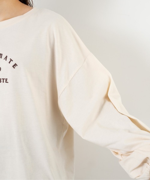 OLIVE des OLIVE（オリーブデオリーブ）の「ロゴロンT（Tシャツ/カットソー・レディース・オフホワイト/ピンク/サックスブルー/ベージュ・FREE）」の7枚目の写真