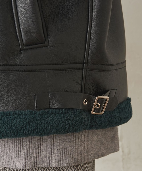 Lui's（ルイス）の「フェイクムートンB-3ジャケット（ミリタリージャケット・レディース・ダークブラウン/ブラック・FREE）」の17枚目の写真