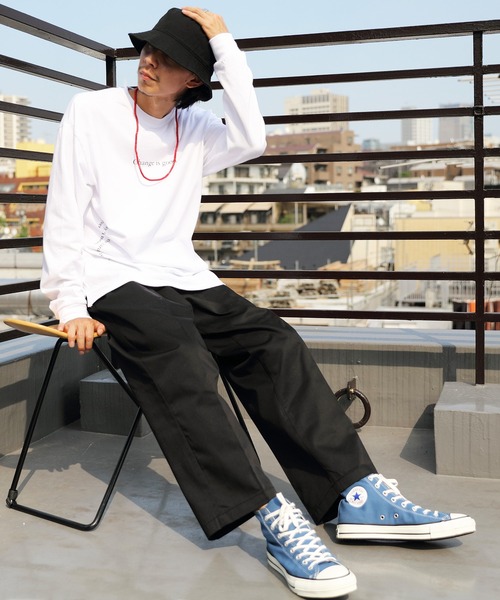 8(eight)(エイト)の「ロングワイドチノパン(チノパンツ・メンズ・ブラック/ベージュ/ダークグリーン/チャコールグレー・MEDIUM/LARGE)」の11枚目の写真