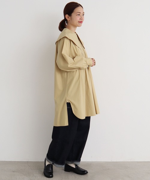 Malle(マル)の「malle 80/オックス ケープ衿チュニックシャツ(シャツ/ブラウス・レディース・イエロー/オフホワイト/サックスブルー・FREE)」の18枚目の写真