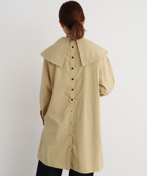 Malle(マル)の「malle 80/オックス ケープ衿チュニックシャツ(シャツ/ブラウス・レディース・イエロー/オフホワイト/サックスブルー・FREE)」の21枚目の写真