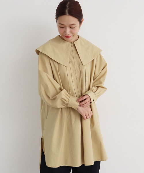 Malle(マル)の「malle 80/オックス ケープ衿チュニックシャツ(シャツ/ブラウス・レディース・イエロー/オフホワイト/サックスブルー・FREE)」の16枚目の写真