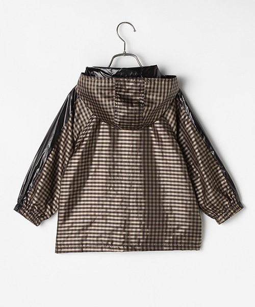 b・ROOM（ビールーム）の「チェック柄ビッグマウンテンパーカ（マウンテンパーカー・キッズ・ブラウン/ブラック/オフホワイト・90cm/100cm/110cm/120cm/130cm）」の6枚目の写真