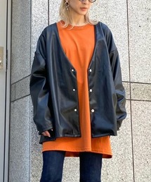 DANKE SCHON | DankeSchon/ダンケシェーン/ECOLETHER CARDIGAN/エコレザーカーディガン(カーディガン/ボレロ)
