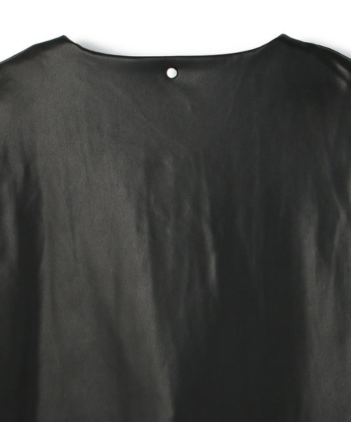 DANKE SCHON(ダンケシェーン)の「DankeSchon/ダンケシェーン/ECOLETHER CARDIGAN/エコレザーカーディガン(カーディガン/ボレロ・レディース・ブラック・FREE)」の7枚目の写真