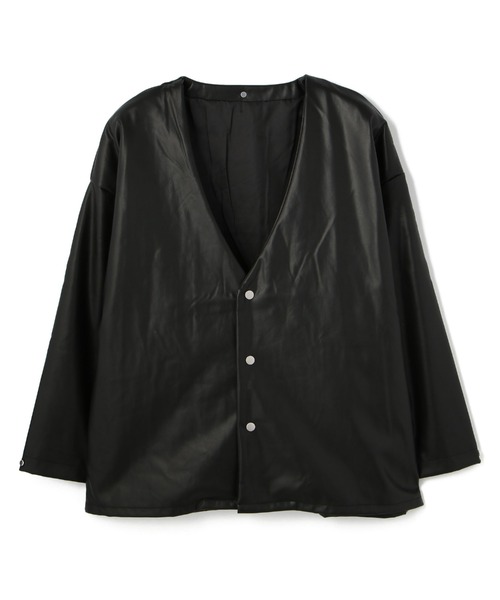 DANKE SCHON(ダンケシェーン)の「DankeSchon/ダンケシェーン/ECOLETHER CARDIGAN/エコレザーカーディガン(カーディガン/ボレロ・レディース・ブラック・FREE)」の5枚目の写真