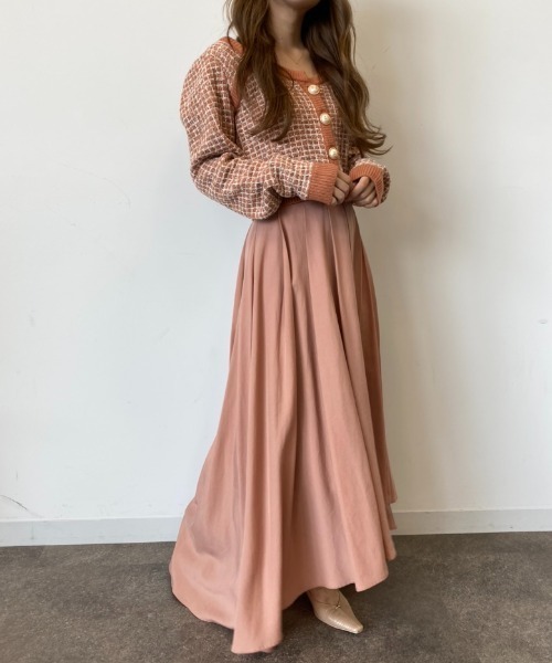 EIMY ISTOIRE（エイミーイストワール）の「ニットツイードハートネックカーディガン（カーディガン/ボレロ・レディース・アイボリー/ブラック/ネイビー/ラベンダー/オレンジ・FREE）」の15枚目の写真