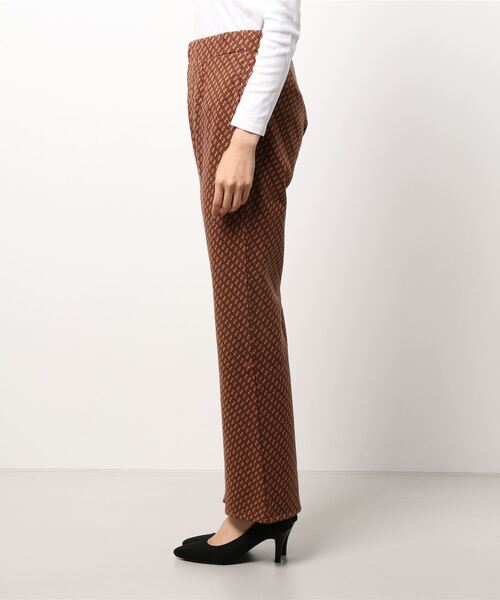 cepo（セポ）の「レトロジャガード柄 ニットフレアーパンツ（その他パンツ・レディース・ブラック/ブラウン・M）」の3枚目の写真