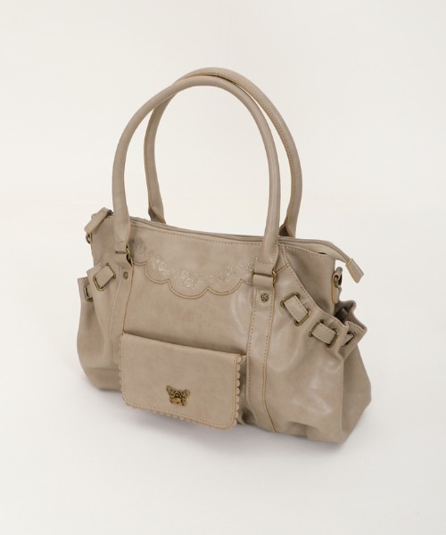 axes femme(アクシーズファム)の「サイドベルトポケットトート(トートバッグ・レディース・ブラウン/ベージュ/ブラック・MEDIUM)」の1枚目の写真