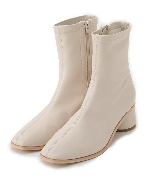 THE SHOP TK (ザ ショップ ティーケー )の「◆【美脚】ストレッチブーツ(ブーツ・レディース・オフホワイト/ブラック・25/35/45)」の1枚目の写真