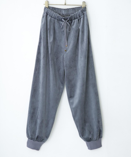 osharewalker（オシャレウォーカー）の「【廃盤】『ベロアジョガーパンツ』（その他パンツ・レディース・ピンク/スミクロ/カーキ/グレイッシュブルー・2/1）」の3枚目の写真