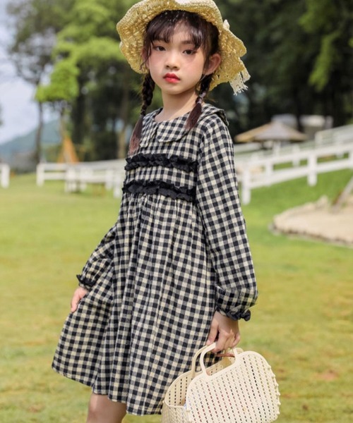 上質風合い ギンガムチェックワンピース 春バーゲン