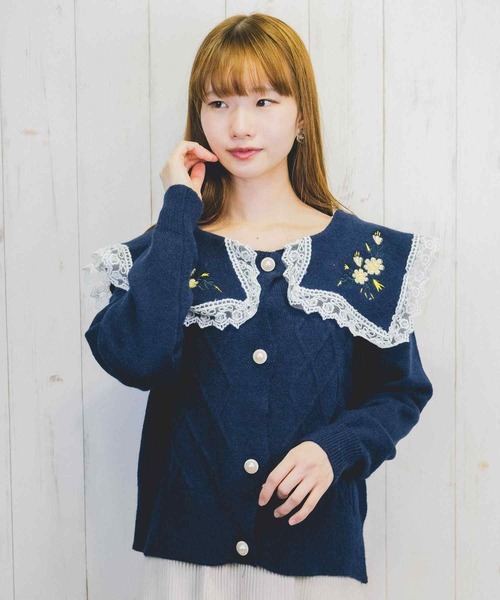 Clice de Paris（クリシェドゥパリス）の「K/メルヘンカーデ（カーディガン/ボレロ・レディース・ネイビー/アイボリー・ONESIZE）」の2枚目の写真