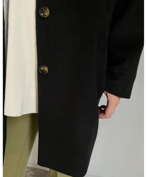 MLI'A(エムリア)の「ノーカラーオーバーサイズコート(その他アウター・レディース・ブラック/アイボリー系5/杢グレー/ブラウン系その他2・M)」の11枚目の写真