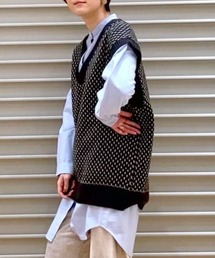 studio CLIP | 7ゲージポコポコ配色ベスト(ベスト)