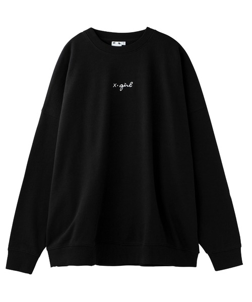 X-girl(エックスガール)の「CURSIVE LOGO OVERSIZED SWEAT TOP(スウェット・レディース・ライトブルー/ブラック/アッシュ・ONE SIZE)」の19枚目の写真