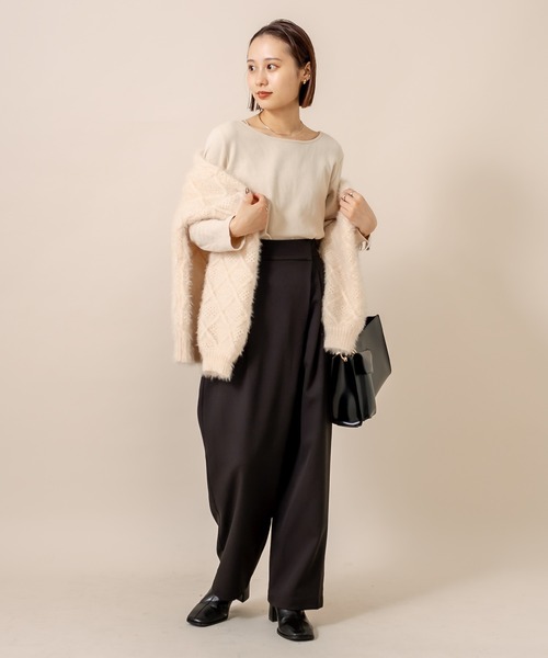 mystic（ミスティック）の「[mline] WEB限定 ラップタックパンツ（その他パンツ・レディース・ブラック/ベージュ・1/2）」の4枚目の写真